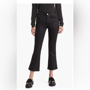 Frame Le Crop Mini Boot houndstooth shine 29 lux black flare